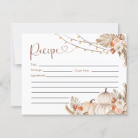 Boho Rustic Pumpkin Fall in Liebe Rezept Card