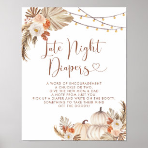 Boho Rustic Pumpkin Fall Liebe Spätabenteuer Poster