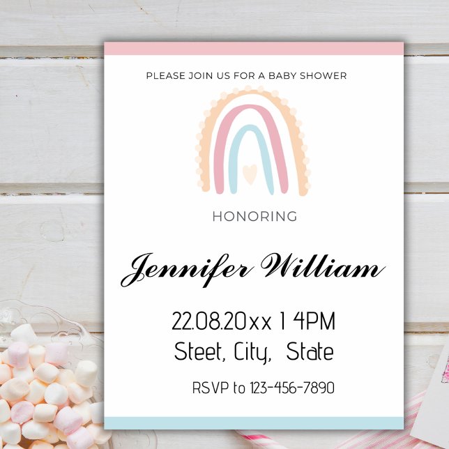 Boho Rustic Rainbow Gender Neutral Baby Shower Einladung (Von Creator hochgeladen)