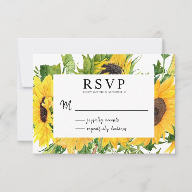 Boho Rustic Sonnenblume Summer Bouquet UAWG RSVP Karte (Vorderseite)