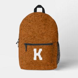 Boho Rustic Textured Wood braun personalisiert Bedruckter Rucksack