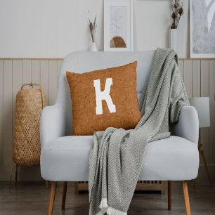 Boho Rustic Textured Wood braun personalisiert Kissen