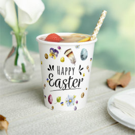 Boho Rustic Watercolor Farbenfrohe Ostern Pappbecher