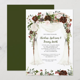 Boho Rustic Watercolor Floral Canopy Einladung