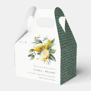 Boho Rustic Watercolor Yellow Lemon Garden Wedding Geschenkschachtel
