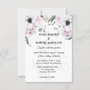 Boho Rustic Wedding Einladung - Elegante Blumen