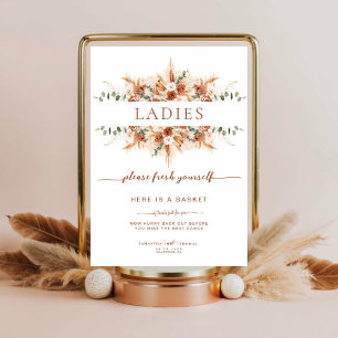 Boho Rustic Wedding Ladys Badezimmer Basket Poster