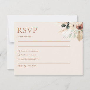 Boho Rustic Wedding RSVP Card Postcard Umschließun Karte