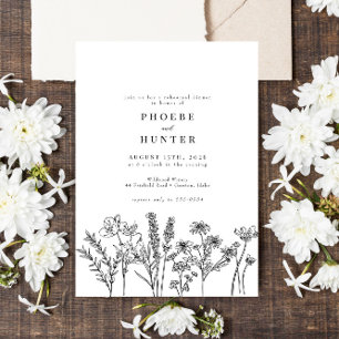 Boho Rustic Wildblume Hochzeit Probe Dinner Einladung