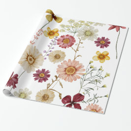 Boho Rustic Wildblume Wrapping Paper Geschenkpapier