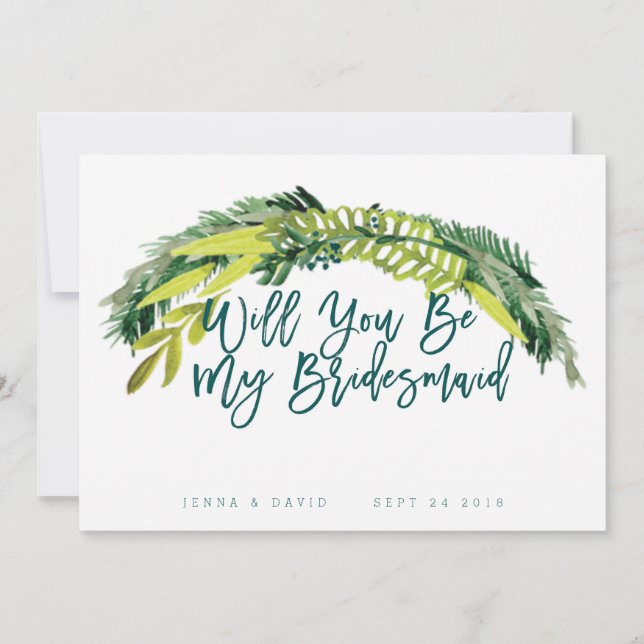 Boho Rustic wirst du meine Bridesmaid sein Einladung (Vorderseite)
