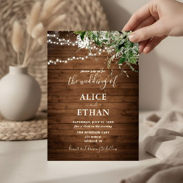 Boho Rustic Wood Greenery Einladung Hochzeit