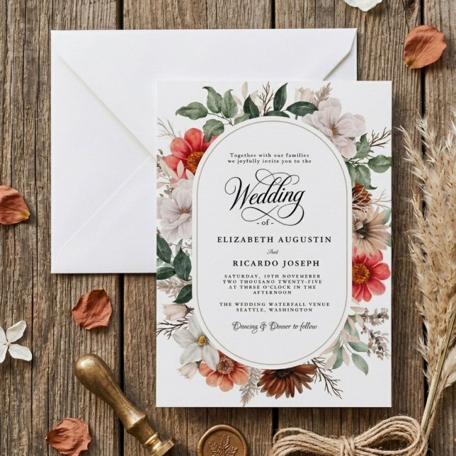 Boho-Rustikal-Blumenhochzeit Einladung (Von Creator hochgeladen)