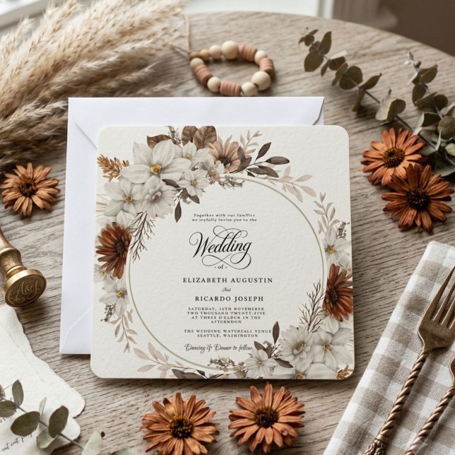 Boho-Rustikal-Blumenhochzeit Einladung (Von Creator hochgeladen)