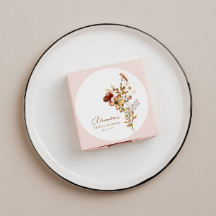Boho-Rustikal-Erdige Natur Botanische Bridal Showe Runder Aufkleber
