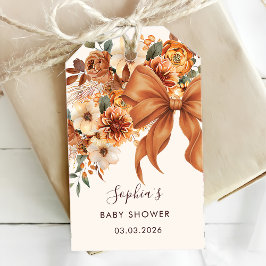 Boho-Rustikal-Herbst-Blumen-Baby-Shower-Party Geschenkanhänger
