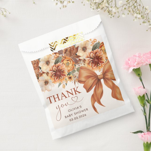 Boho-Rustikal-Herbst-Blumen-Baby-Shower-Party Geschenktütchen (Versiegelt)