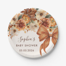 Boho-Rustikal-Herbst-Blumen-Baby-Shower-Party Pappteller