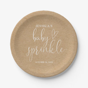 Boho-Rustikal-Kraft-Neutrale Babysprinkle-Party Pappteller