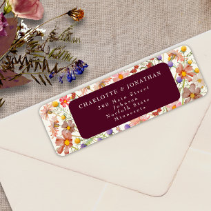 Boho Rustikal Wildblumen Floral Burgunder Hochzeit