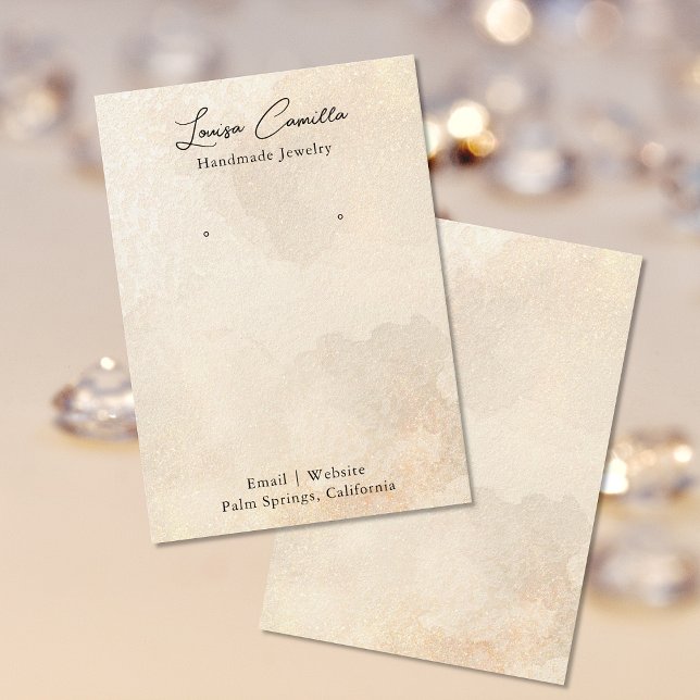 Boho Rustikale Beige Benutzerdefinierte Earring-Di Visitenkarte (Von Creator hochgeladen)