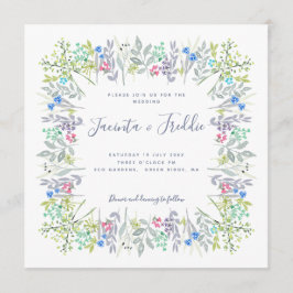 Boho rustikale Blumenblumen Hochzeit Einladung