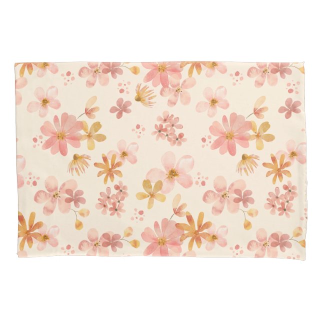 Boho rustikale botanische Blume Kissenbezug (Vorderseite-Links)