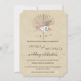 BOHO Rustikale Pampas Grass Tropical Monogram Flor Einladung