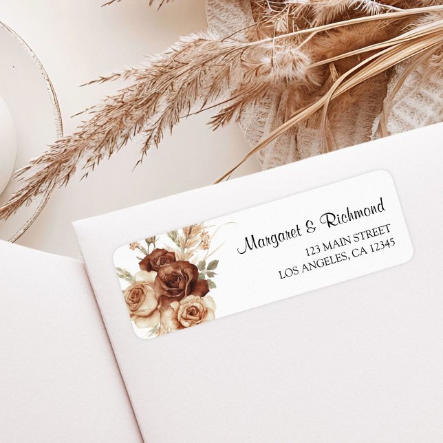 Boho Rusty Terracotta Floral Wedding Address (Von Creator hochgeladen)