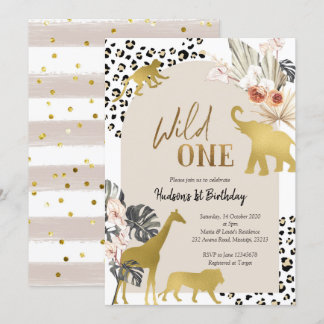 Boho Safari Animal Wild - Einladung eines Geburtst