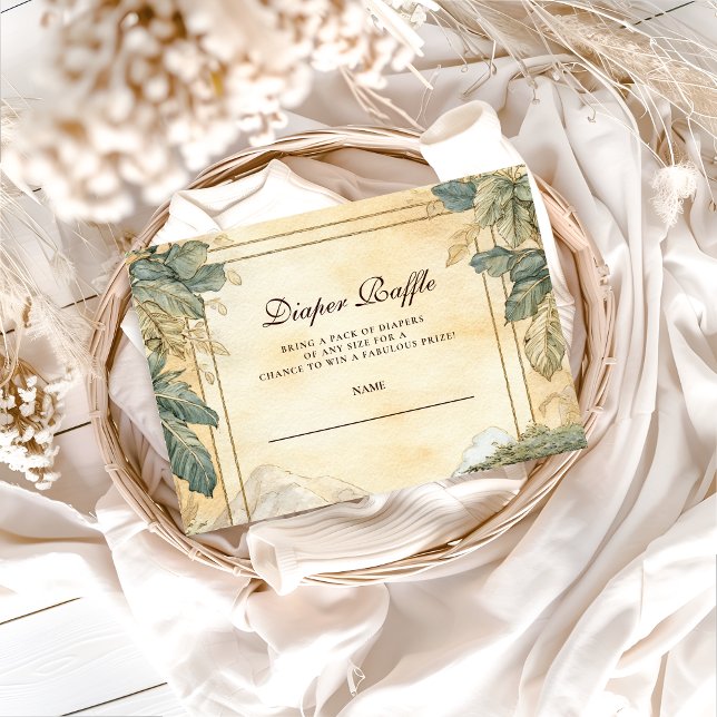 Boho Safari Animals Baby Shower Diapper Raffle Begleitkarte (Von Creator hochgeladen)