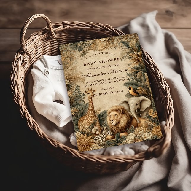 Boho Safari Animals Baby Shower Einladung (Von Creator hochgeladen)