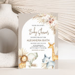 Boho Safari Animals Baby Shower Einladung<br><div class="desc">Herzlich willkommen in unserem Dschungel-Baby-Dusche-Einladungs-Drucktisch. Personalisieren Sie die Freude mit Ihren Lieben zu teilen! BS284</div>