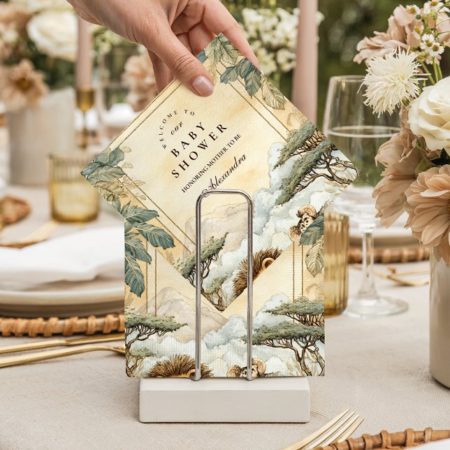 Boho Safari Animals Baby Shower Serviette (Von Creator hochgeladen)