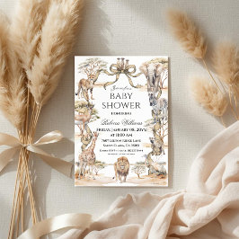 Boho Safari Animals Gender Neutral Baby Shower Einladung