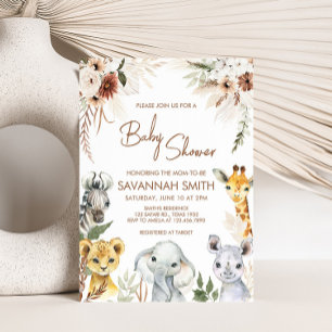 Boho Safari Baby Shower Einladung