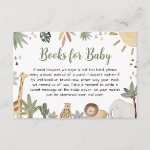 Boho Safari Babydusche Bücher für Baby Begleitkarte