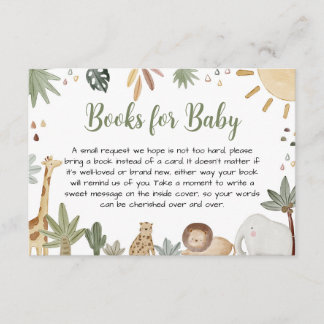 Boho Safari Babydusche Bücher für Baby Begleitkarte
