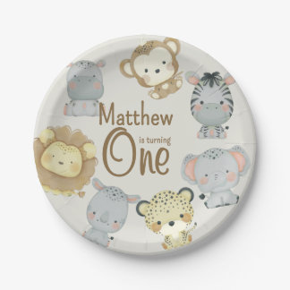 Boho Safari Birthday Paper Plate Pappteller