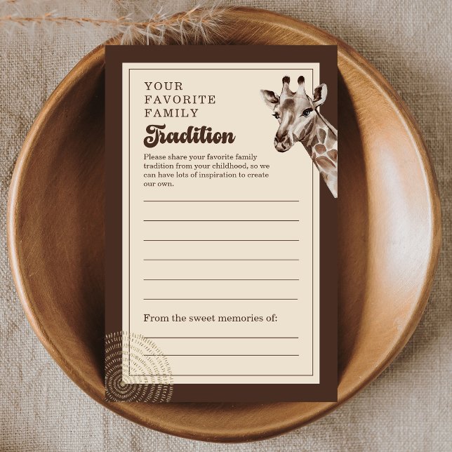 Boho Safari Giraffe Familienberatungskarte (Von Creator hochgeladen)