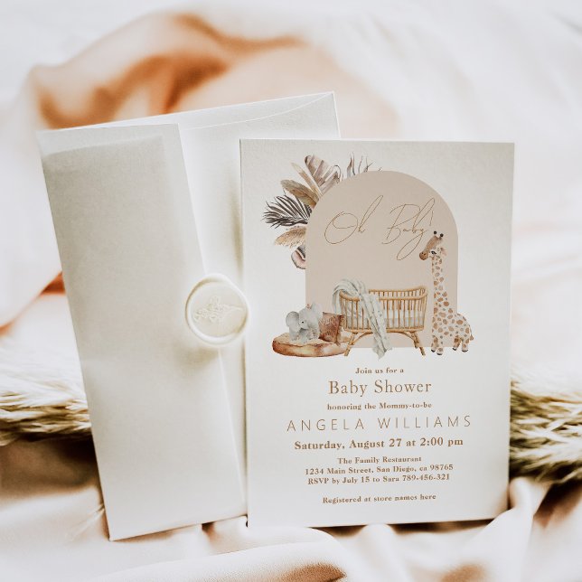 Boho Safari Kinderzimmer Gender Neutral Baby Dusch Einladung (Von Creator hochgeladen)