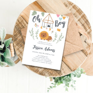 Boho Safari Lion Baby Boy Baby Shower Einladung