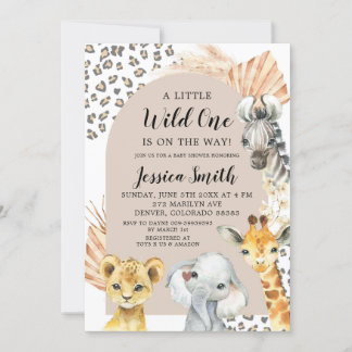 Boho Safari Party Animals Boy Baby Shower Einladung