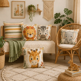 Boho-Safari-Streifen-Kinderzimmer Kissen