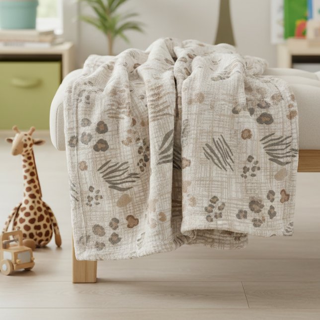 Boho-Safari-Tierdruck-Weave ID1274 Fleecedecke (Von Creator hochgeladen)