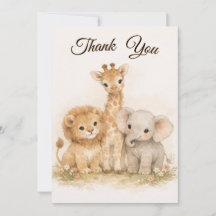 Boho-Safari-Tiere Löwe Giraffe Elefant Neutral