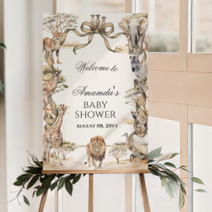 Boho-Safari-Tiere Neutrale Babyparty-Willkommen Poster