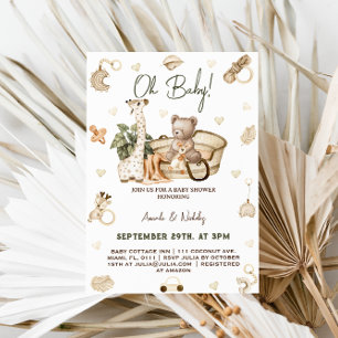 Boho-Safari-Wald-Baby-Party Einladung