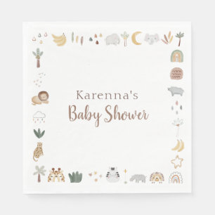 Boho Safari Watercolor Babydusche Serviette