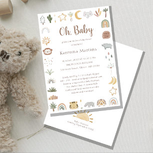 Boho Safari Watercolor Oh Babydusche Einladung